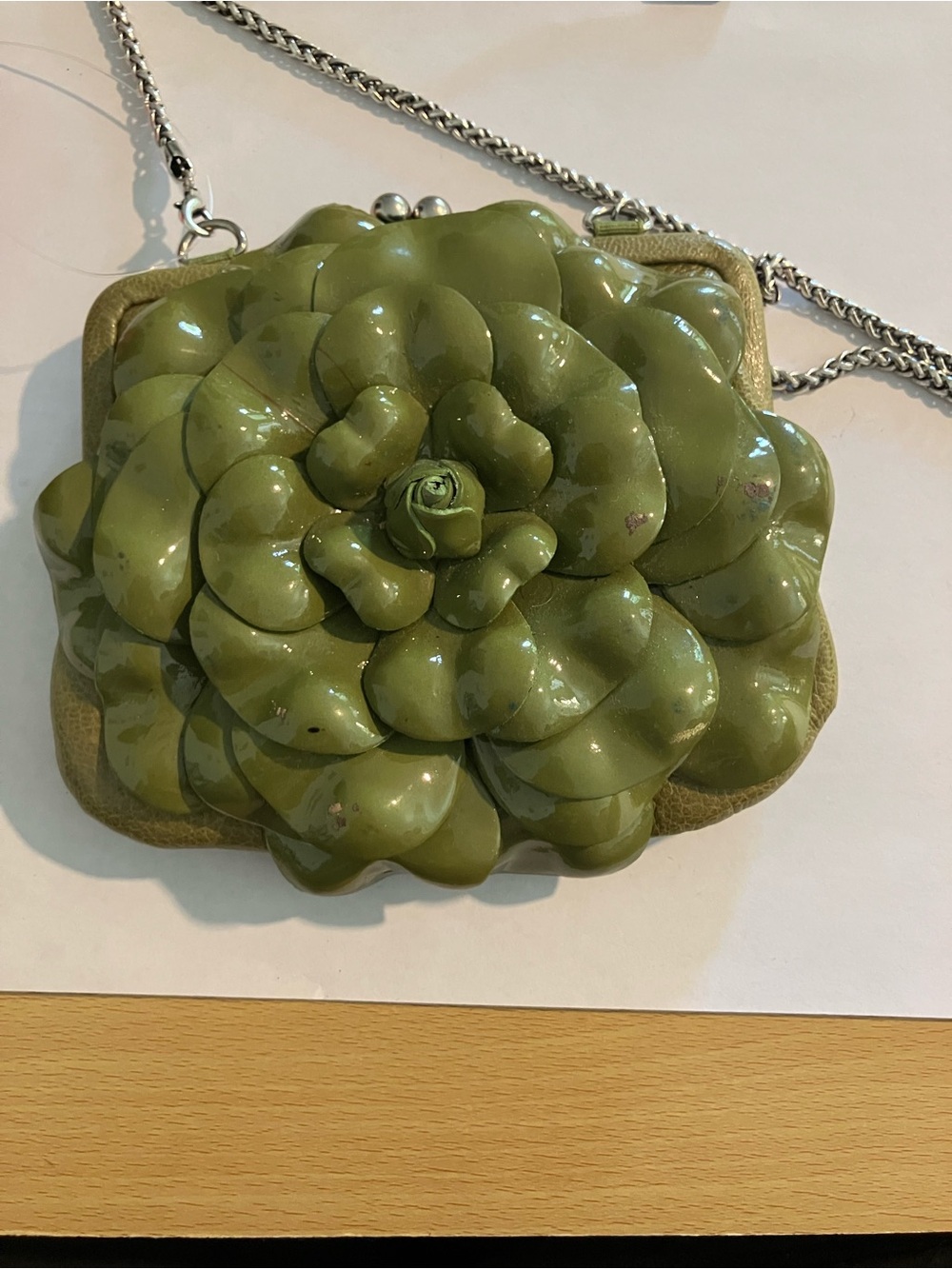 Brighton Olive Green Floral Appliqué Rosalie Crossbody